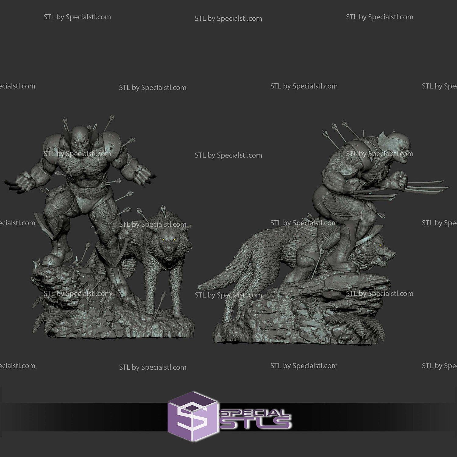 Wolverine Frozen Hell Sculptures 3D Printing STL Model — view 5