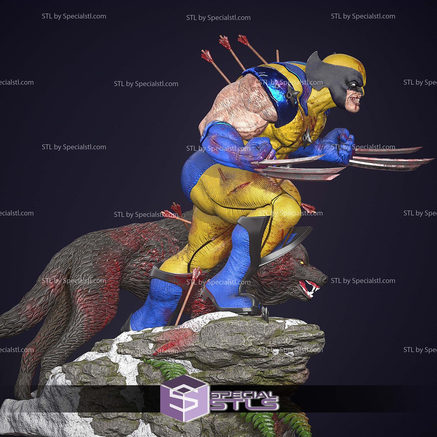 Wolverine Frozen Hell Sculptures 3D Printing STL Model — view 6