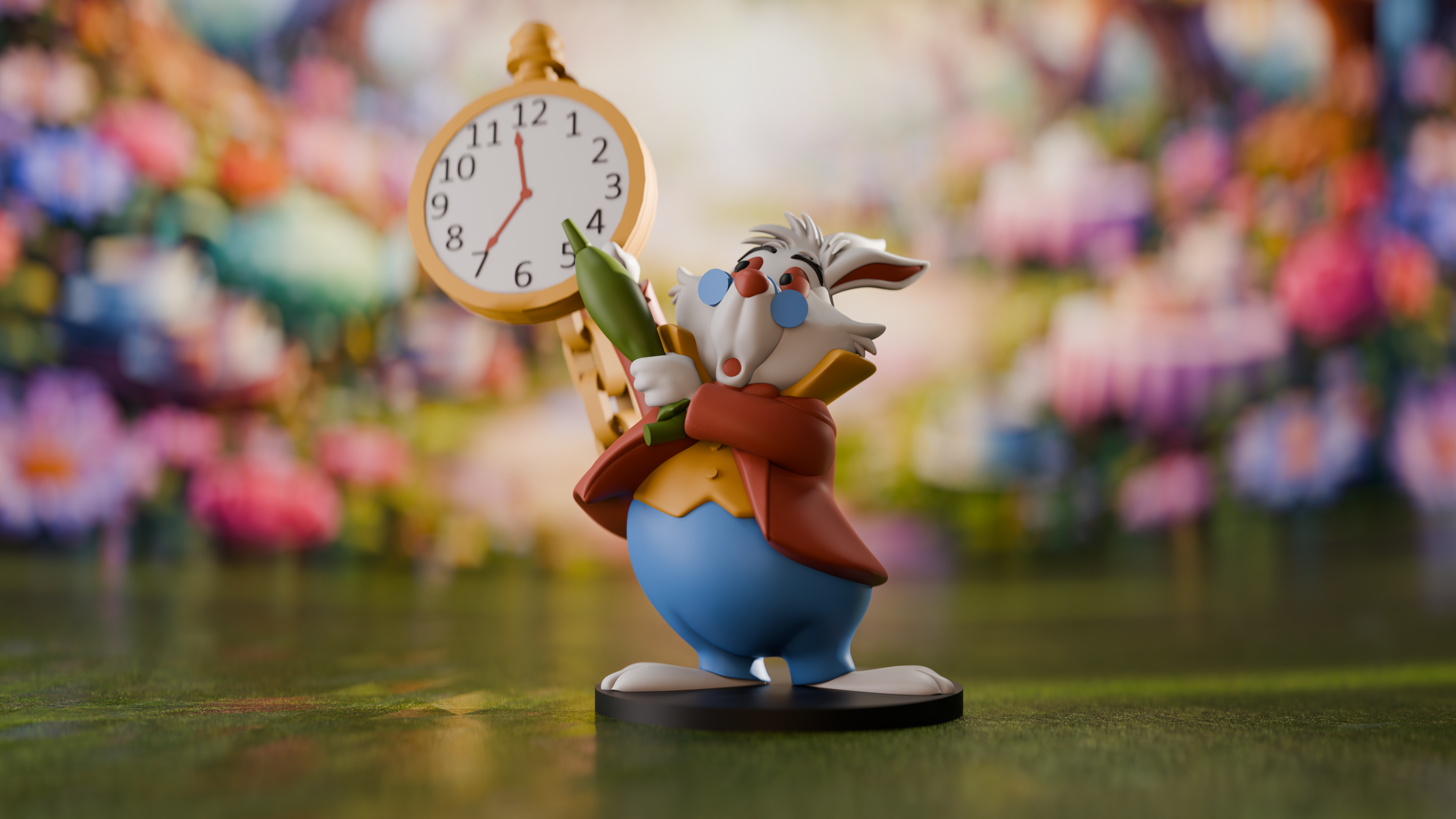 Alice in Wonderland White Rabbit Figurine 3D STL Model