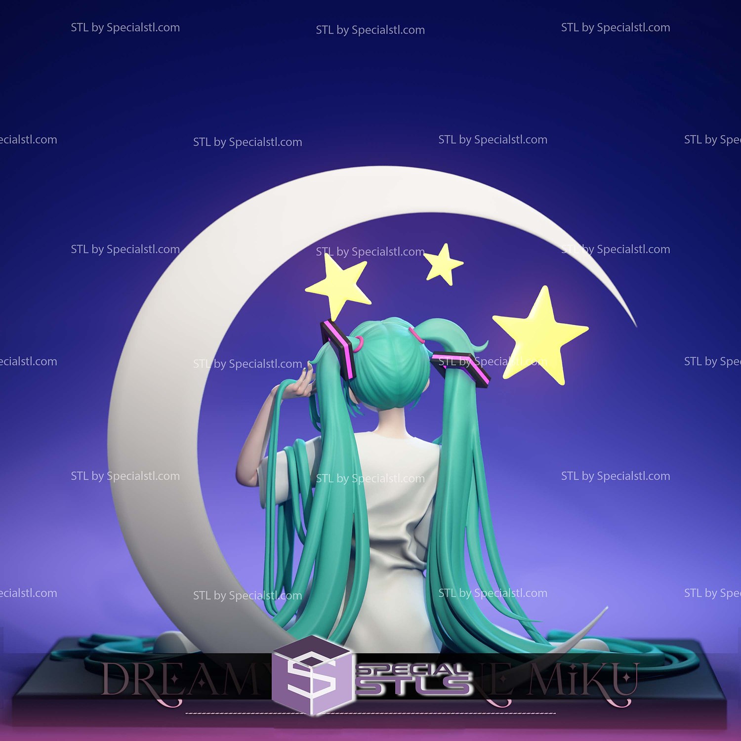 Sleepy Hatsune Miku Vocaloid 3D Printer Files STL Model — view 4