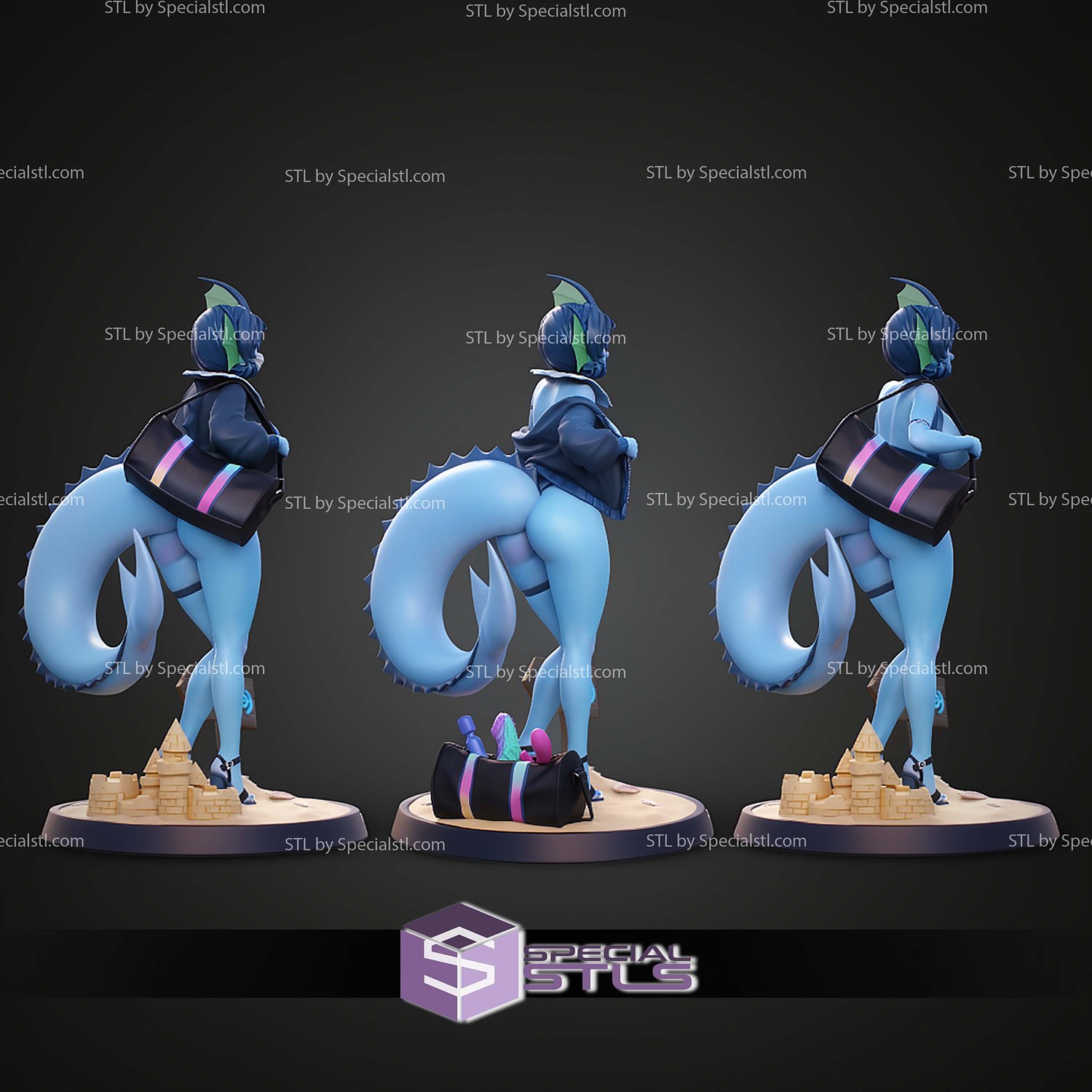 Cheeky Vaporeon 260mm STL Files 3D Model — view 5