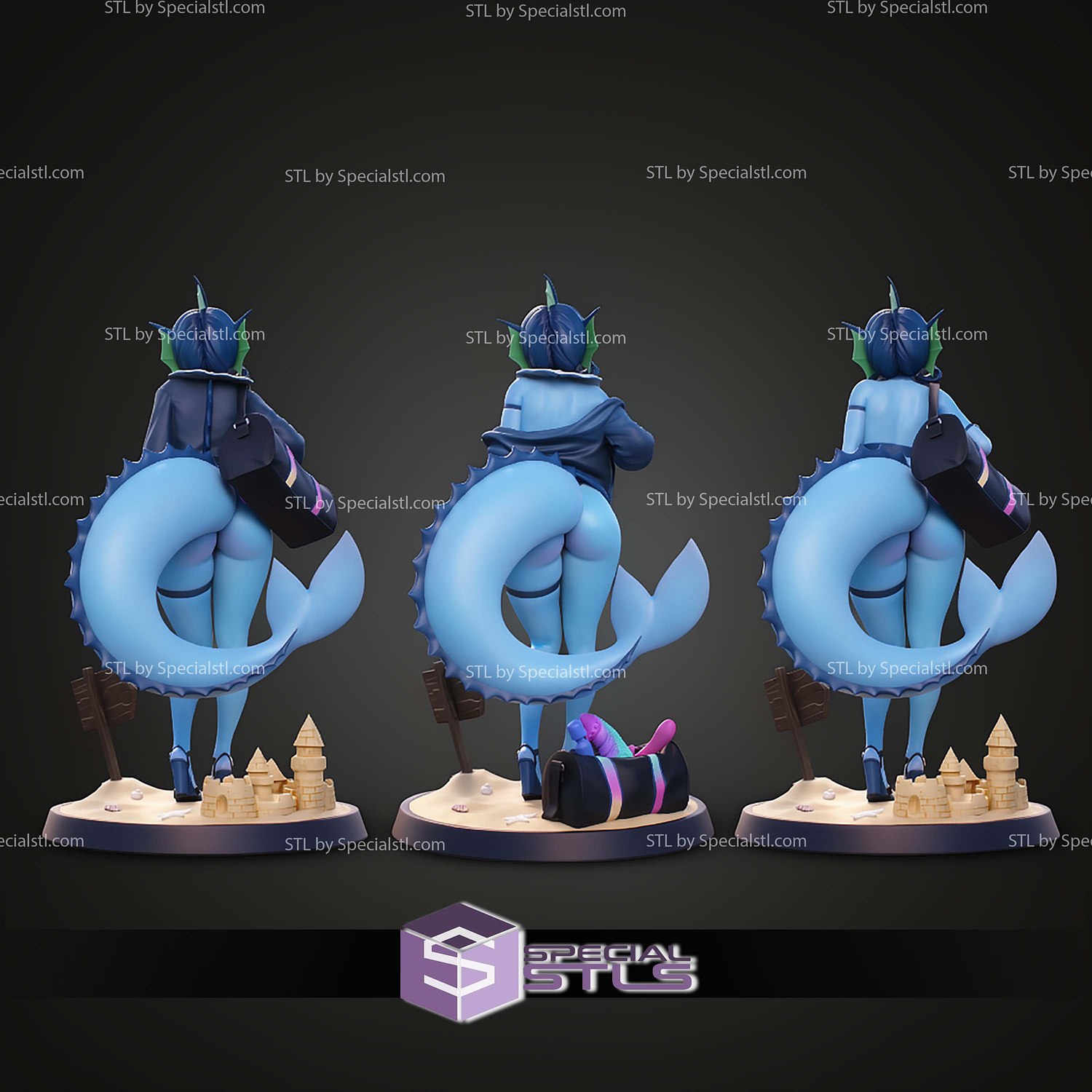 Cheeky Vaporeon 260mm STL Files 3D Model — view 6