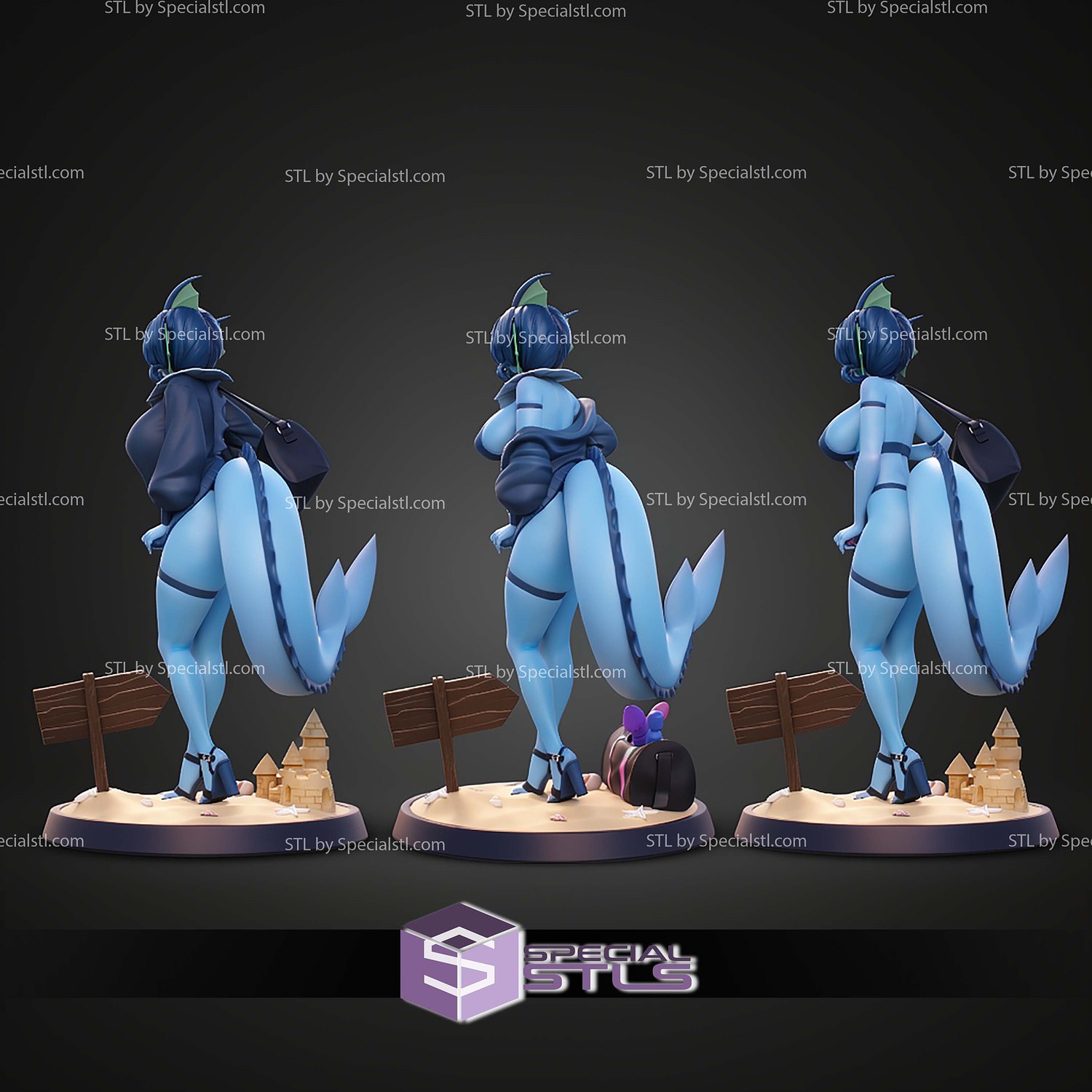Cheeky Vaporeon 260mm STL Files 3D Model — view 7