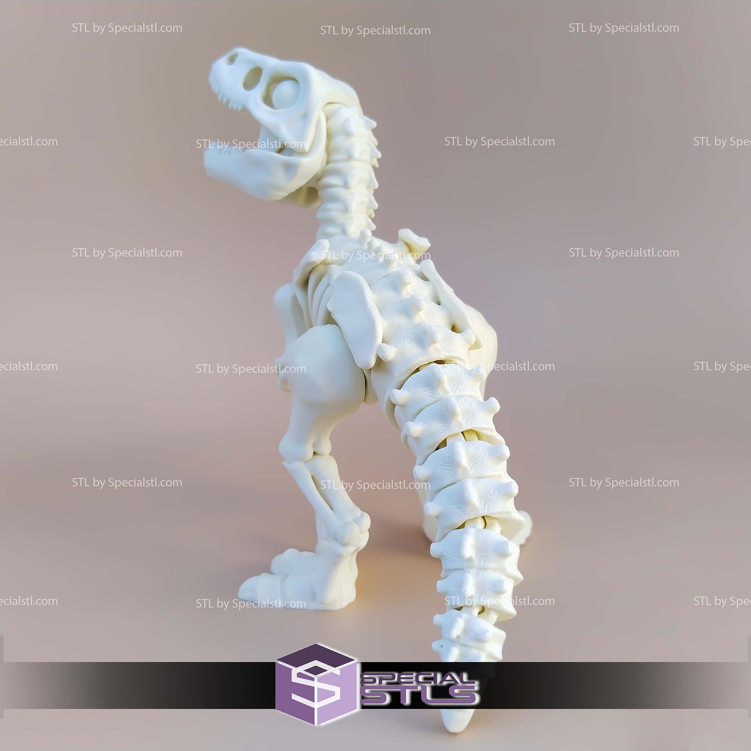 Basic STL Files Velociraptor Skeleton Articulated 3D Model — view 3