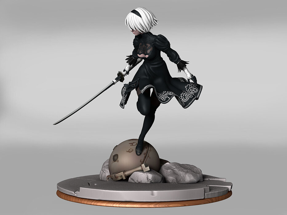 yorha 2b 3D STL Model — view 2