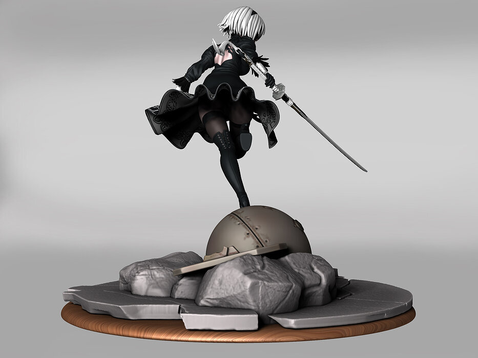 yorha 2b 3D STL Model — view 3