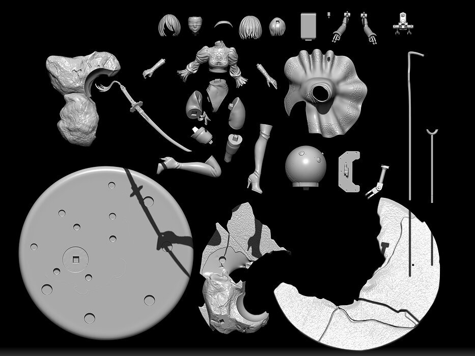 yorha 2b 3D STL Model — view 5