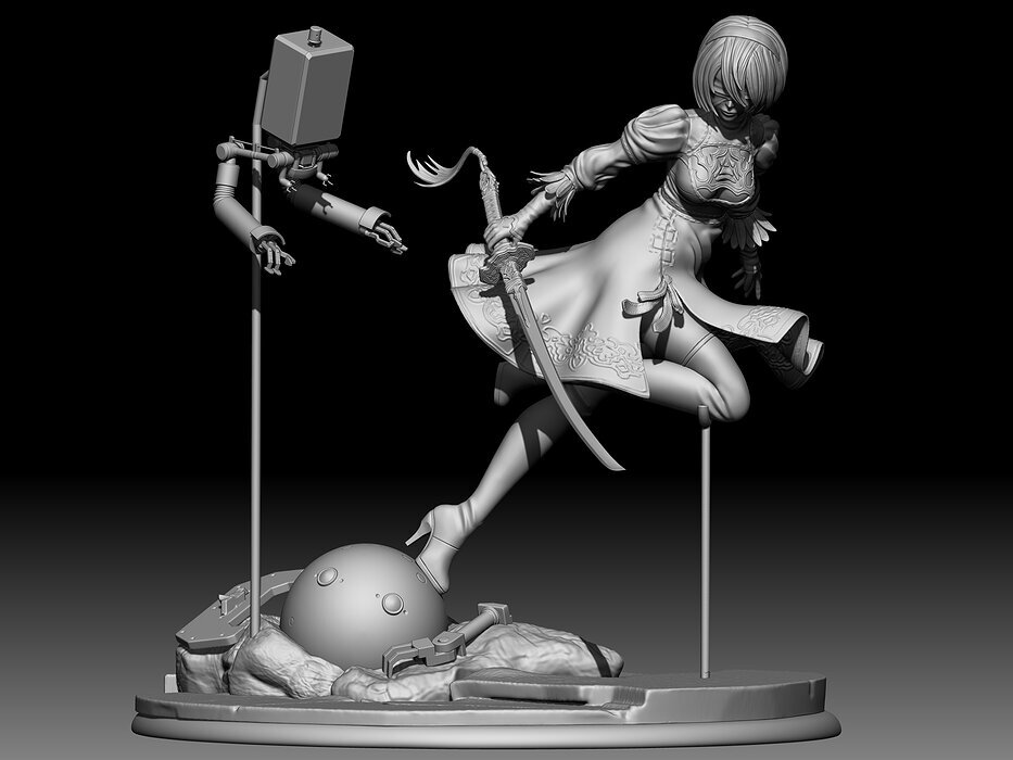 yorha 2b 3D STL Model — view 6