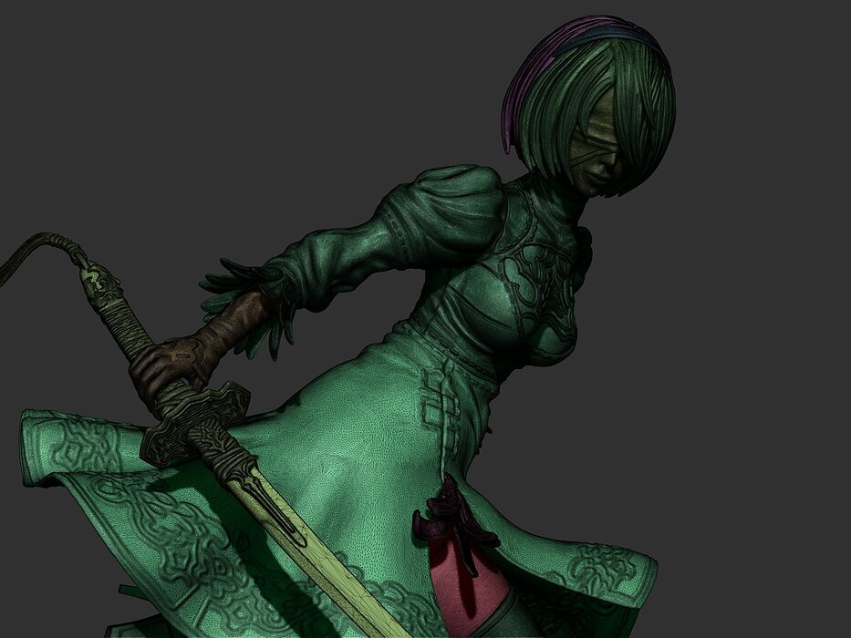 yorha 2b 3D STL Model — view 7