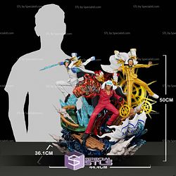 Akainu and Kizaru and Aokiji Diorama Sculptures 3D Printing STL Model
