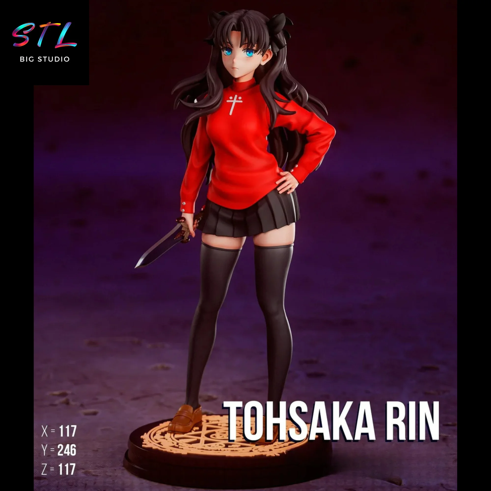 Rin Tohsaka STL Fate | 3D Printable Anime Figure Model