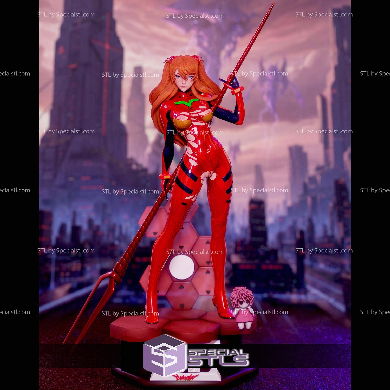 Asuka Evangelion STL Files 3D Model — view 4