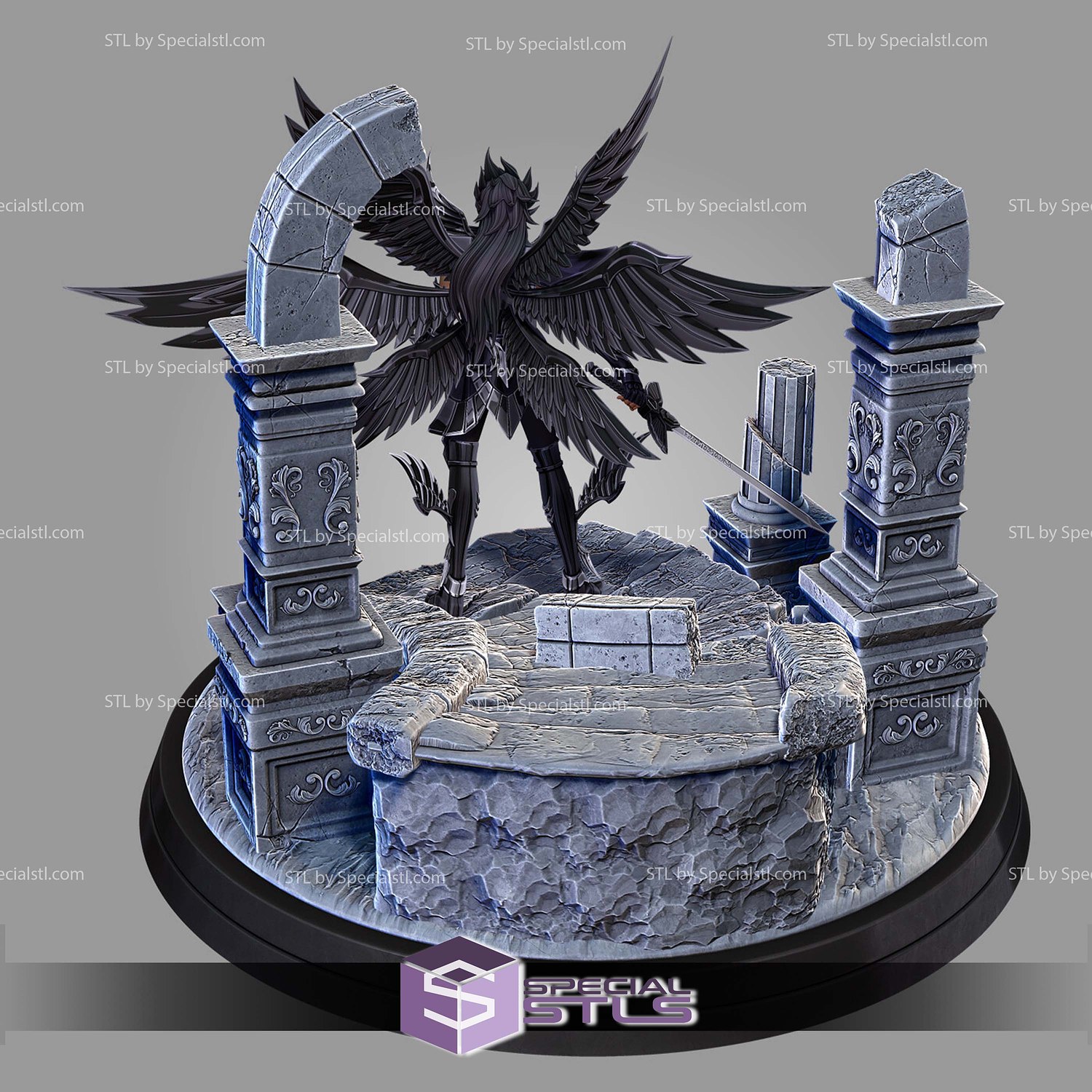 Saint Seiya Hades Temple Diorama STL Files 3D Model — view 2