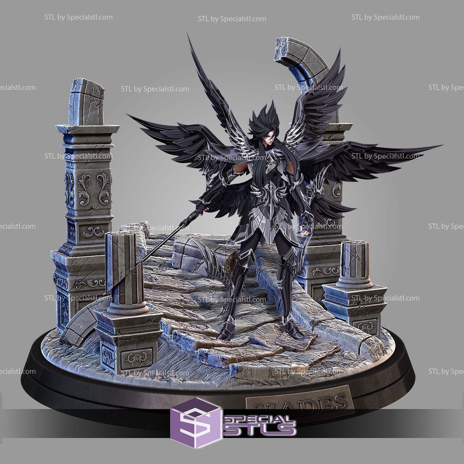 Saint Seiya Hades Temple Diorama STL Files 3D Model — view 3