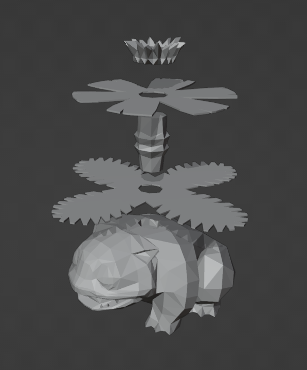 Pokemon Venusaur Lowpoly 3D STL Model