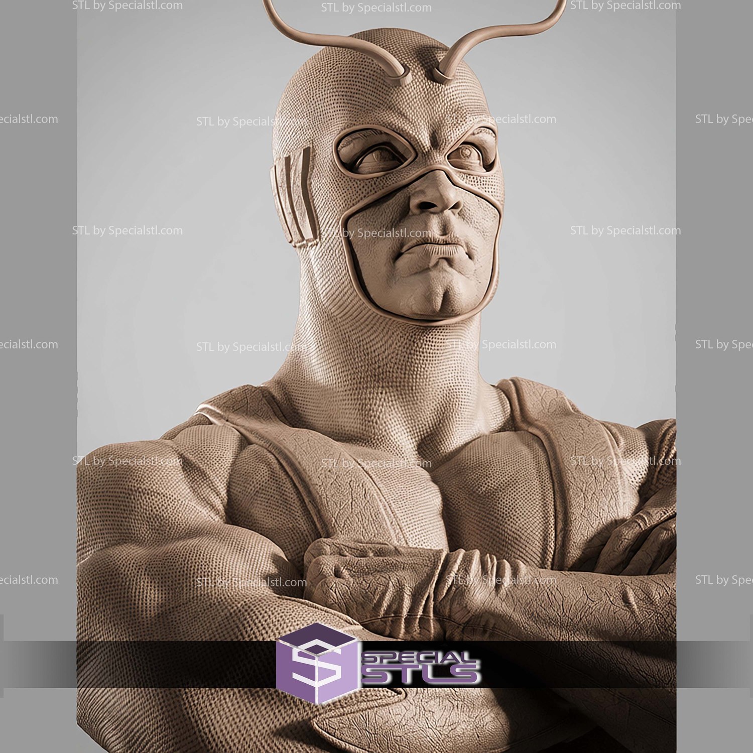 Dr Hank Pym Giant Man Portrait Bust STL Files 3D Model — view 3