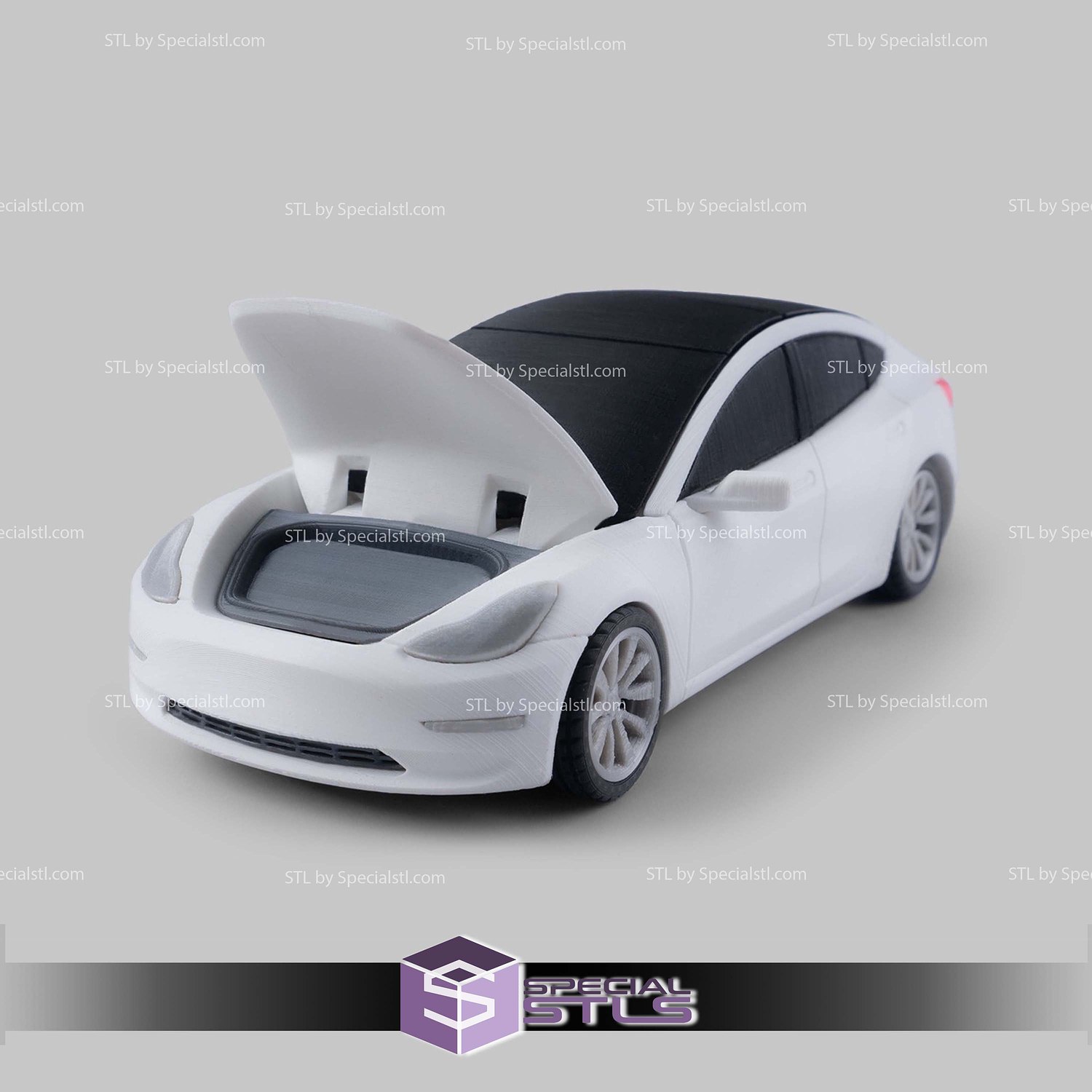 Basic STL Vehicle Tesla Model 3 3D Model — view 2