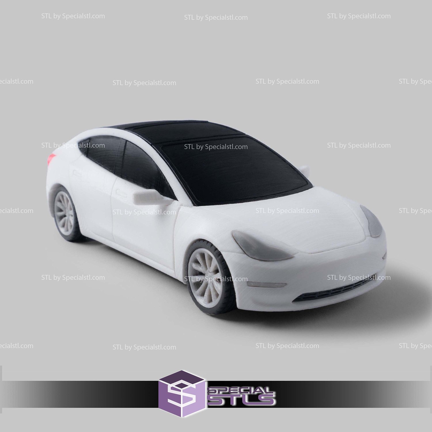 Basic STL Vehicle Tesla Model 3 3D Model — view 3