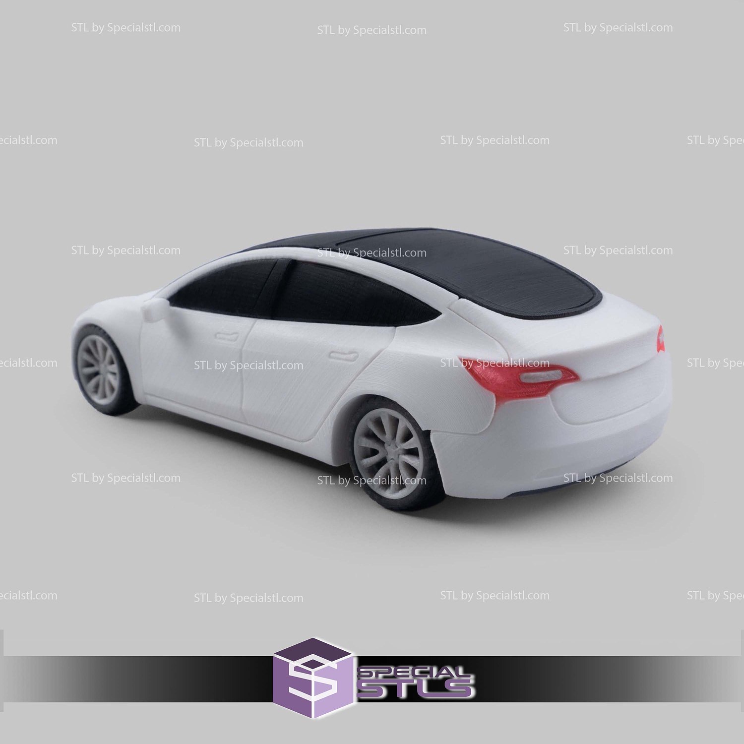 Basic STL Vehicle Tesla Model 3 3D Model — view 4