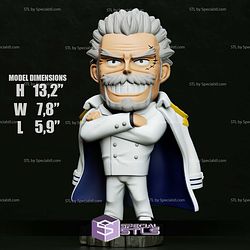 Chibi STL Collection Monkey D Garp 3D Model