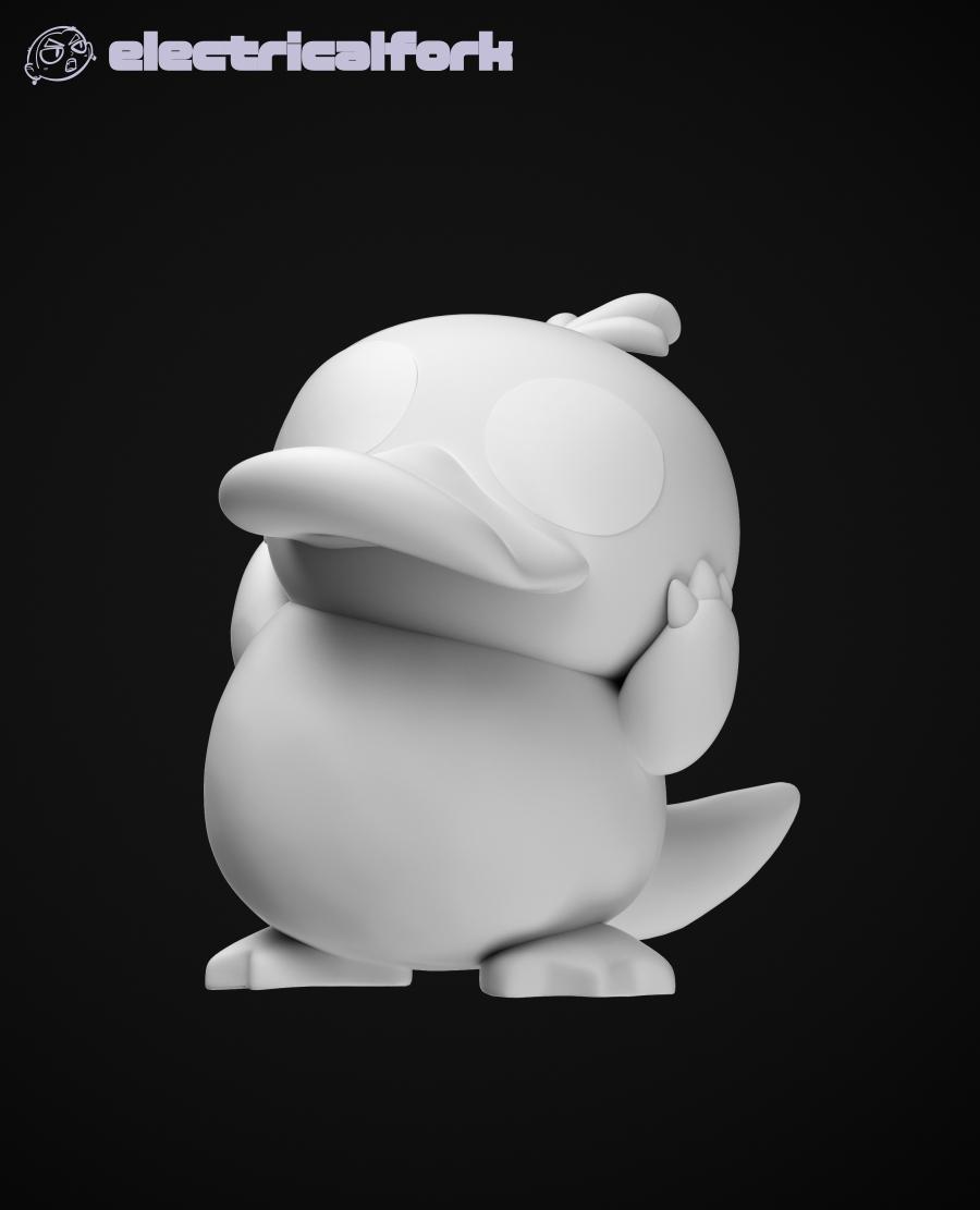 Chibi Psyduck - Fan Art 3D STL Model — view 3
