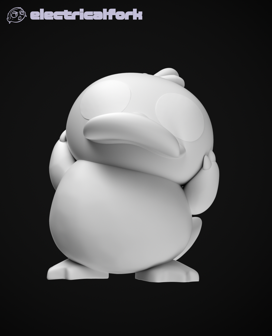 Chibi Psyduck - Fan Art 3D STL Model — view 4