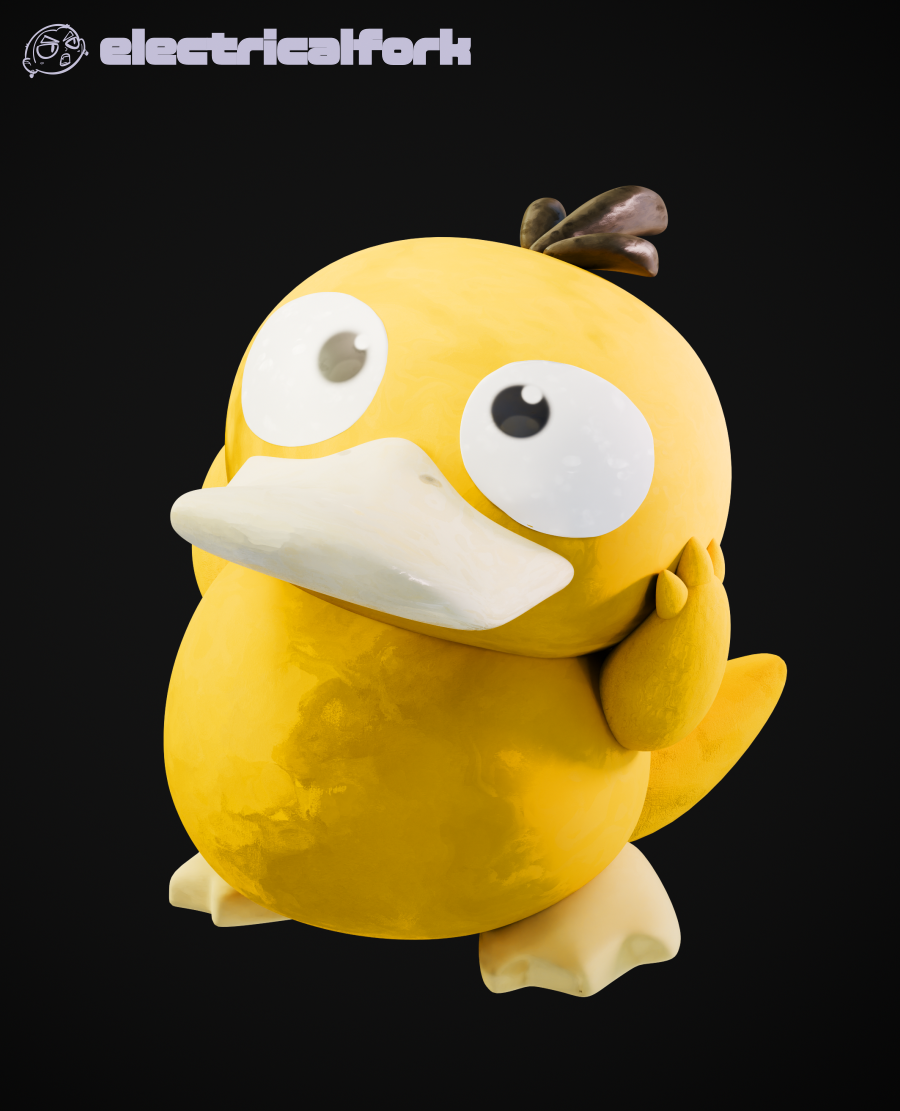 Chibi Psyduck - Fan Art 3D STL Model — view 5