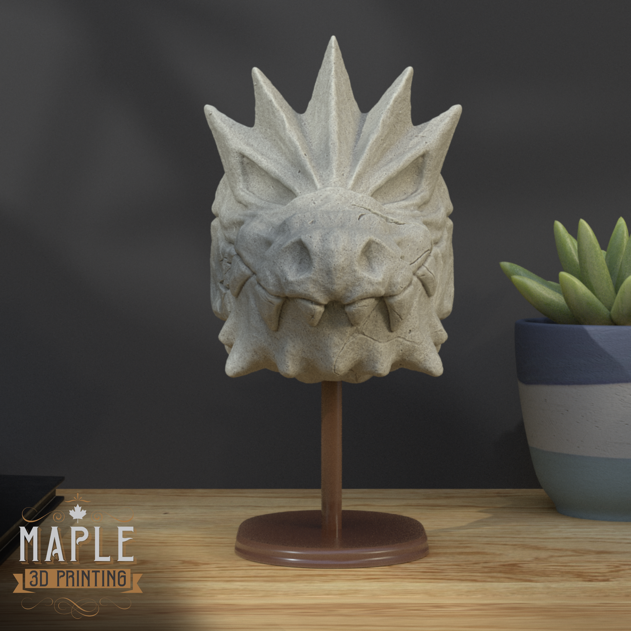 Tyrantrum Skull - Solid & Hollow - Pokemon 3D STL Model