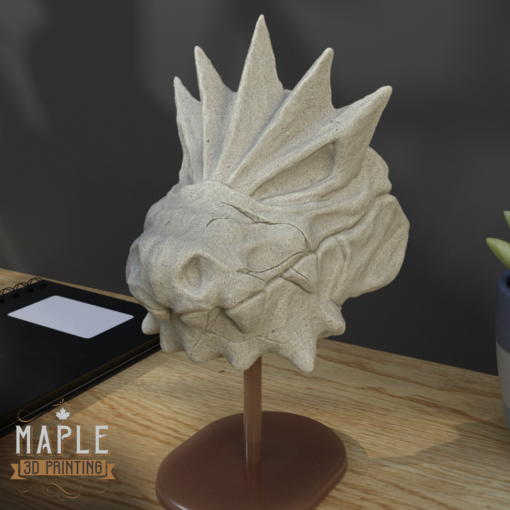 Tyrantrum Skull - Solid & Hollow - Pokemon 3D STL Model — view 2