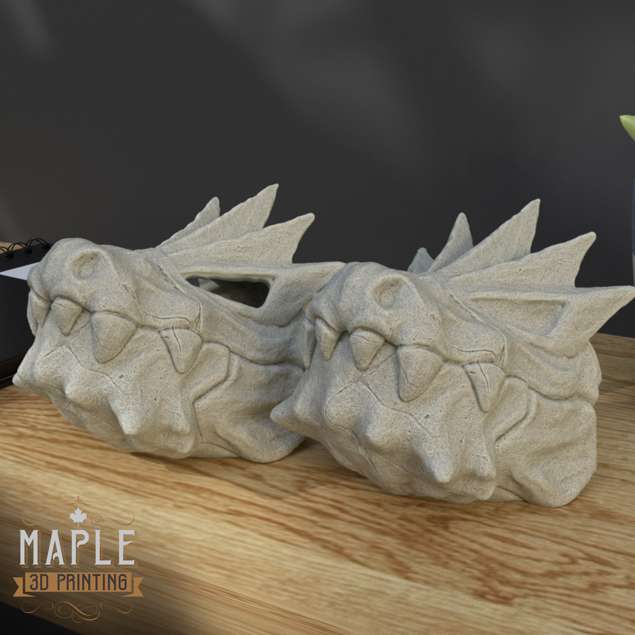Tyrantrum Skull - Solid & Hollow - Pokemon 3D STL Model — view 4