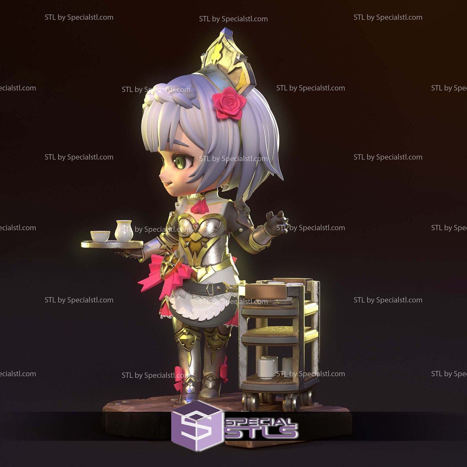 Noelle Chibi Genshin Impact STL Files 3D Model — view 2