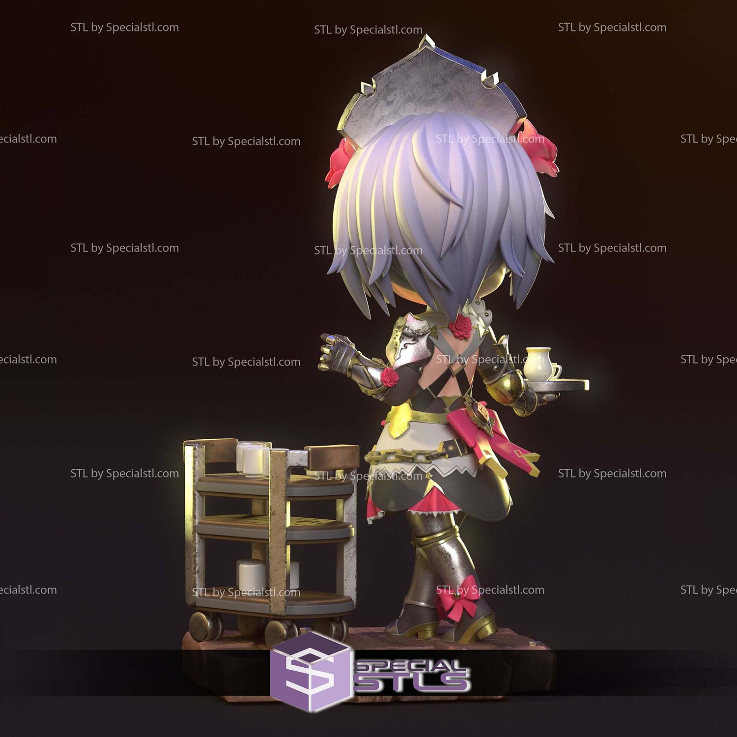 Noelle Chibi Genshin Impact STL Files 3D Model — view 3