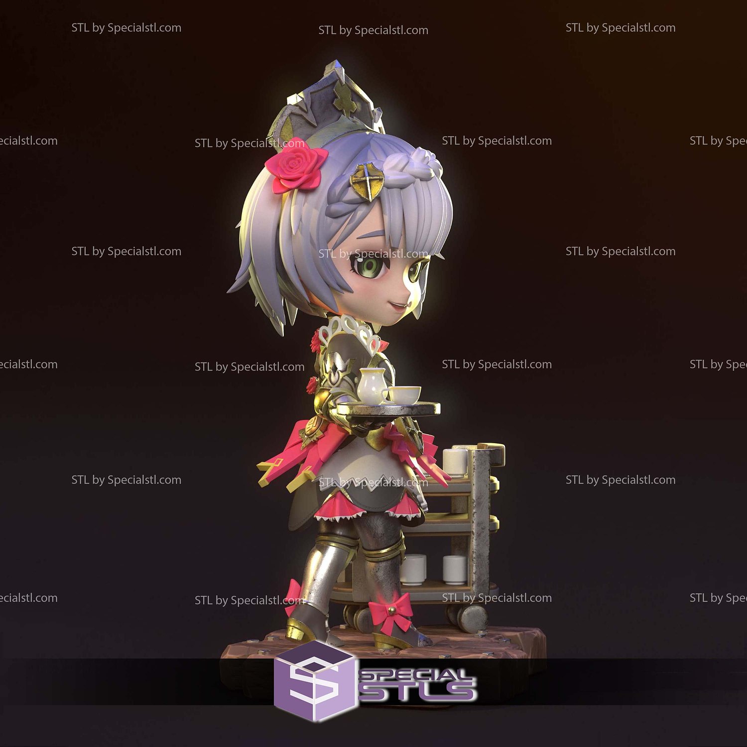 Noelle Chibi Genshin Impact STL Files 3D Model — view 4