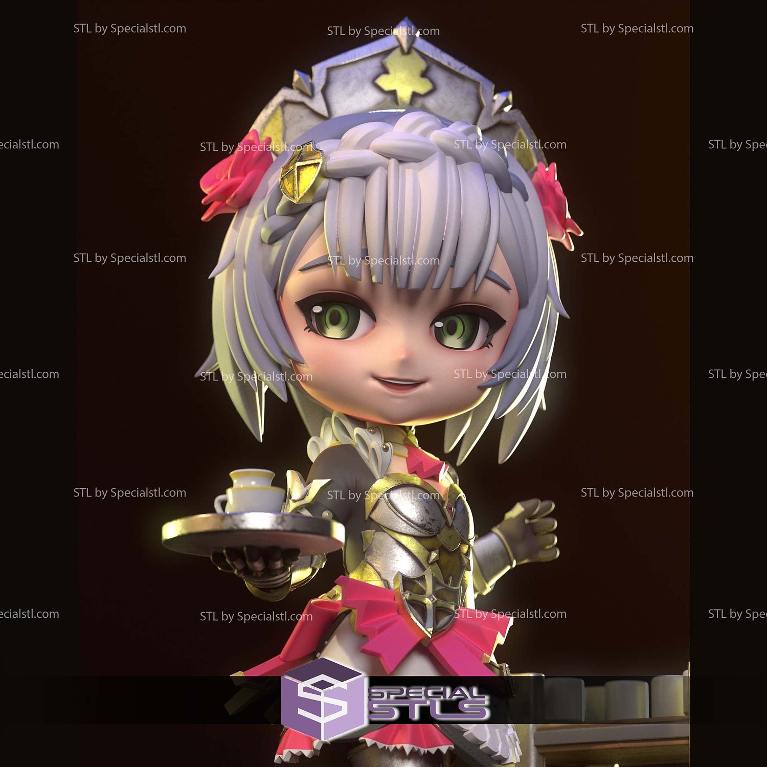 Noelle Chibi Genshin Impact STL Files 3D Model — view 5