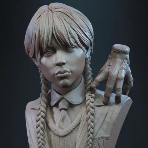 Wednesday Bust 3D Printer Files | Assembly STL Model