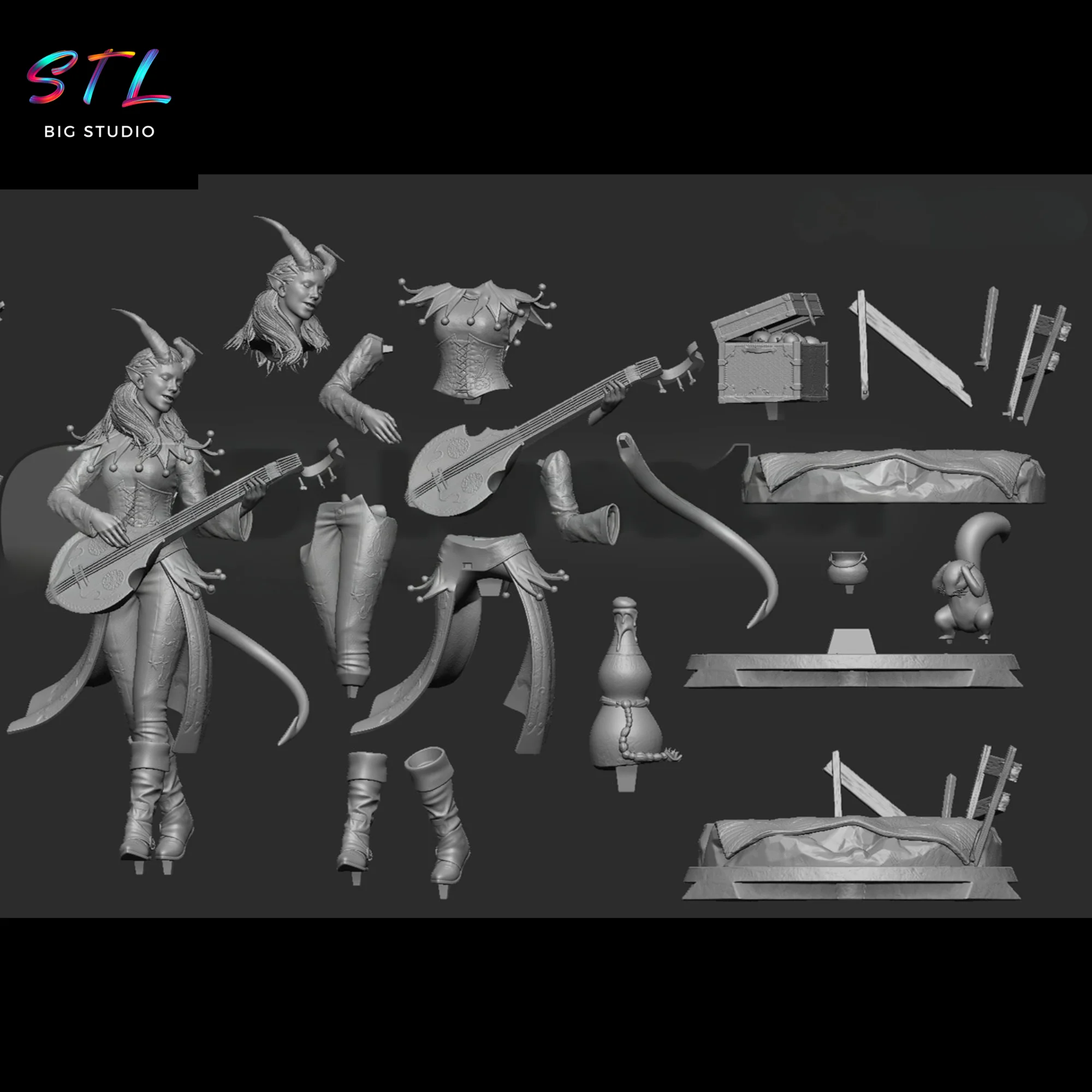 Alfira STL | Baldur’s Gate | 3D Figure to Print Model — view 6