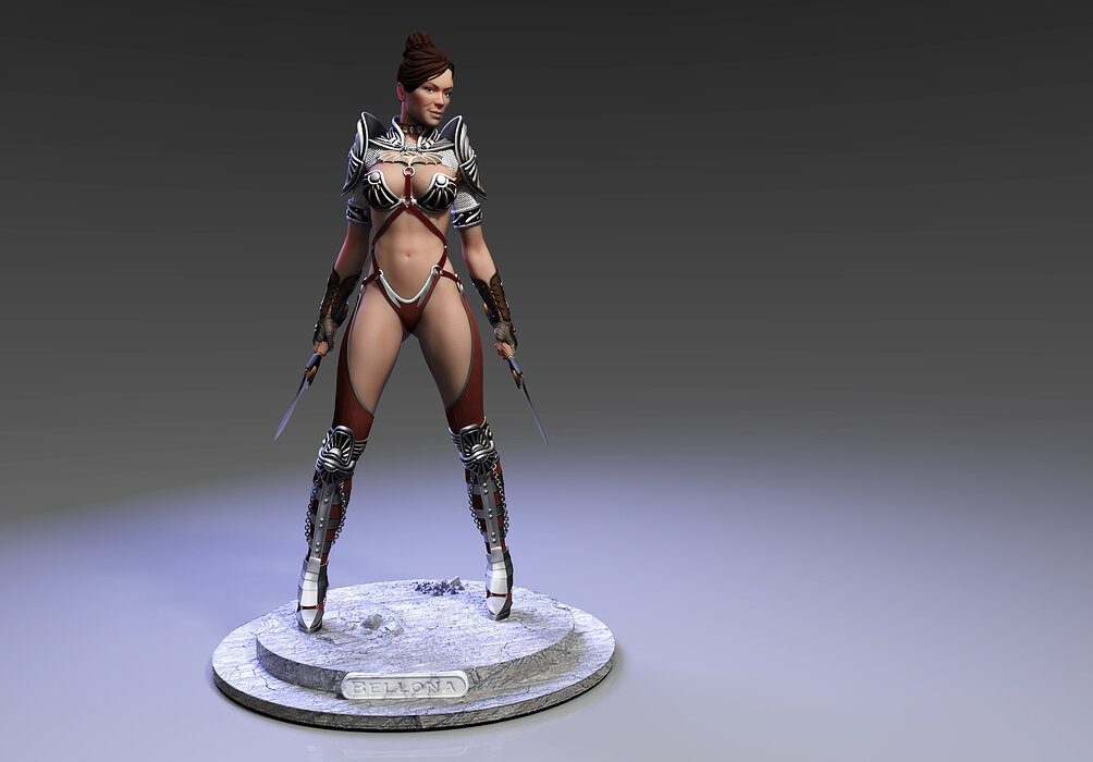 Bellona ready pose 3D STL Model — view 2