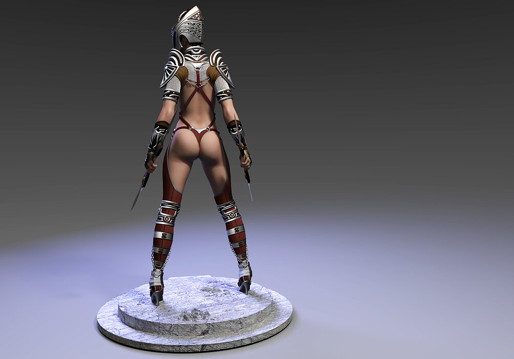 Bellona ready pose 3D STL Model — view 3