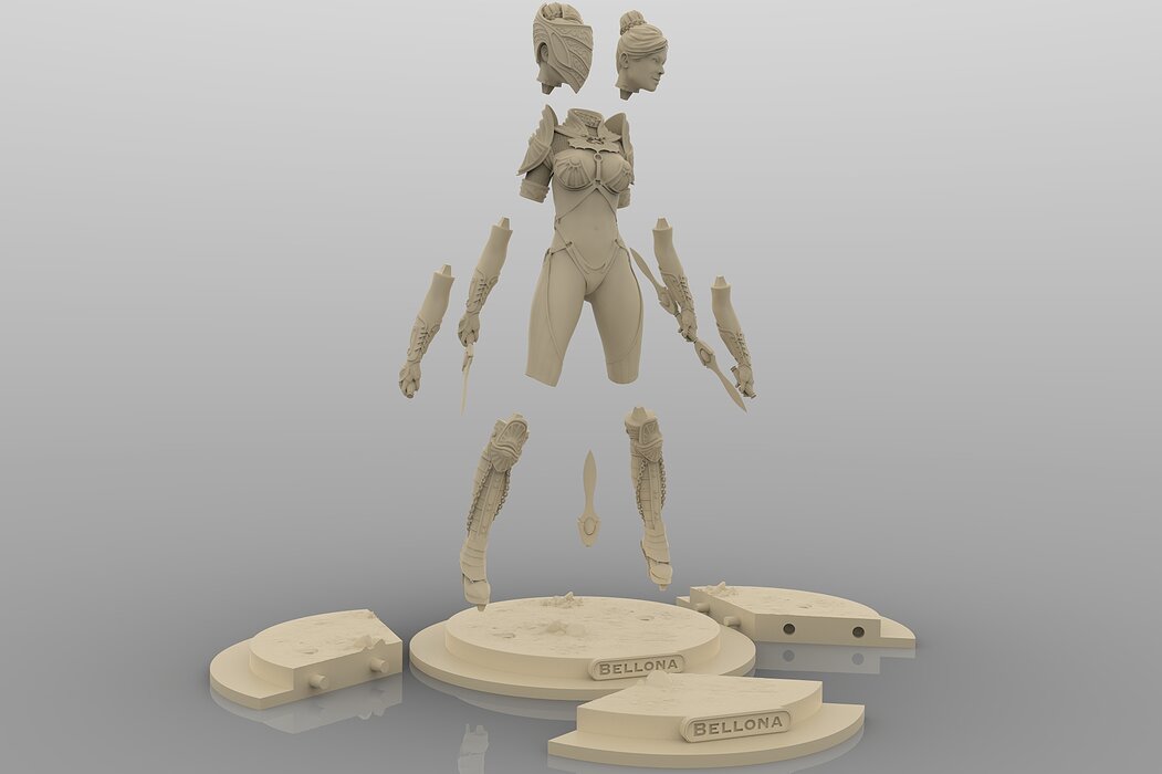 Bellona ready pose 3D STL Model — view 4