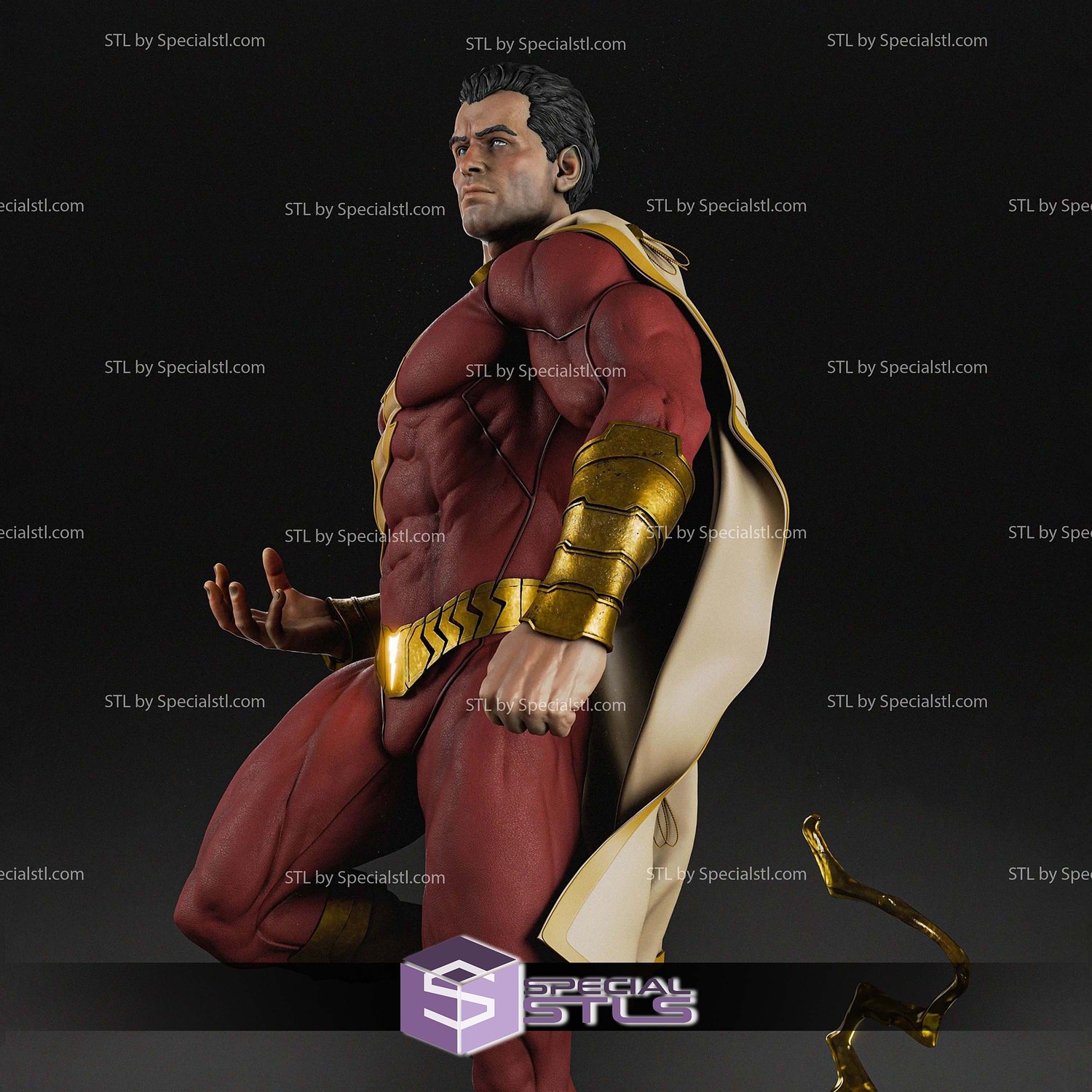 Shazam Comic Thunder STL Files 3D Model — view 2