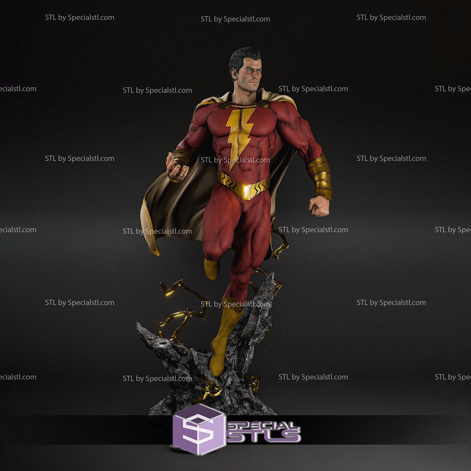 Shazam Comic Thunder STL Files 3D Model — view 4