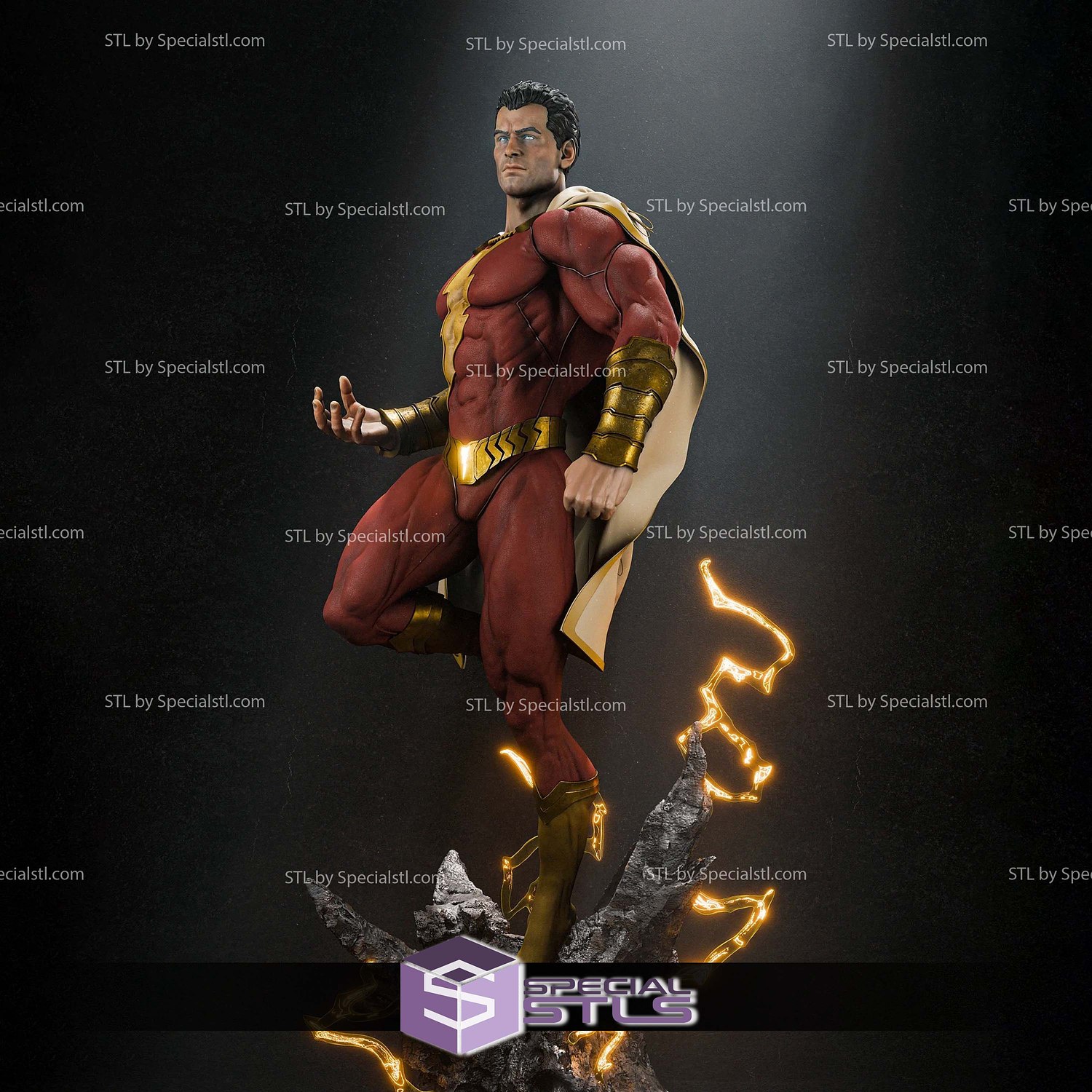 Shazam Comic Thunder STL Files 3D Model — view 5