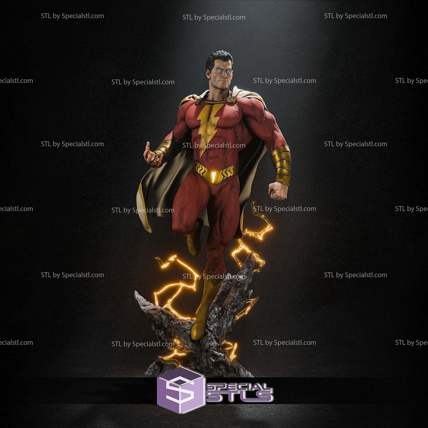 Shazam Comic Thunder STL Files 3D Model — view 6