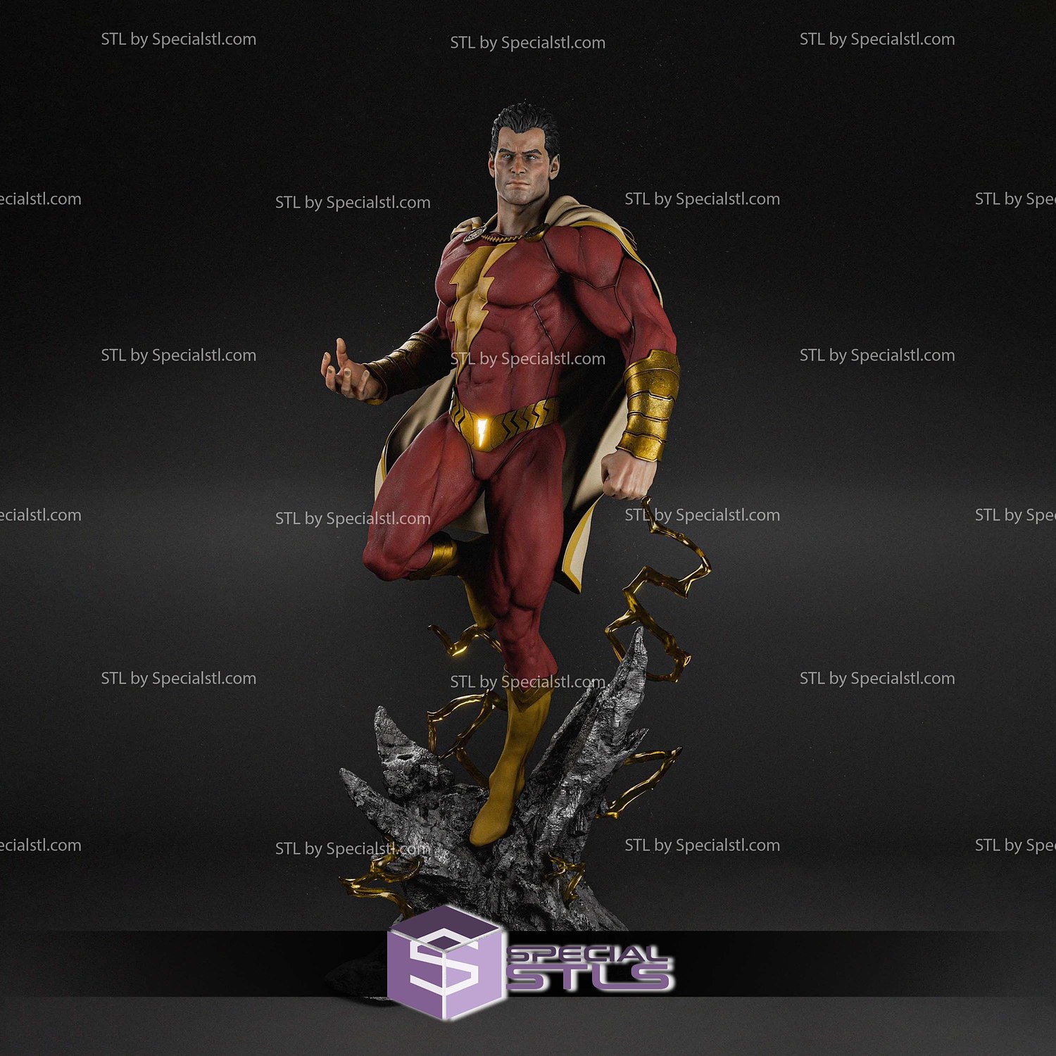 Shazam Comic Thunder STL Files 3D Model — view 7
