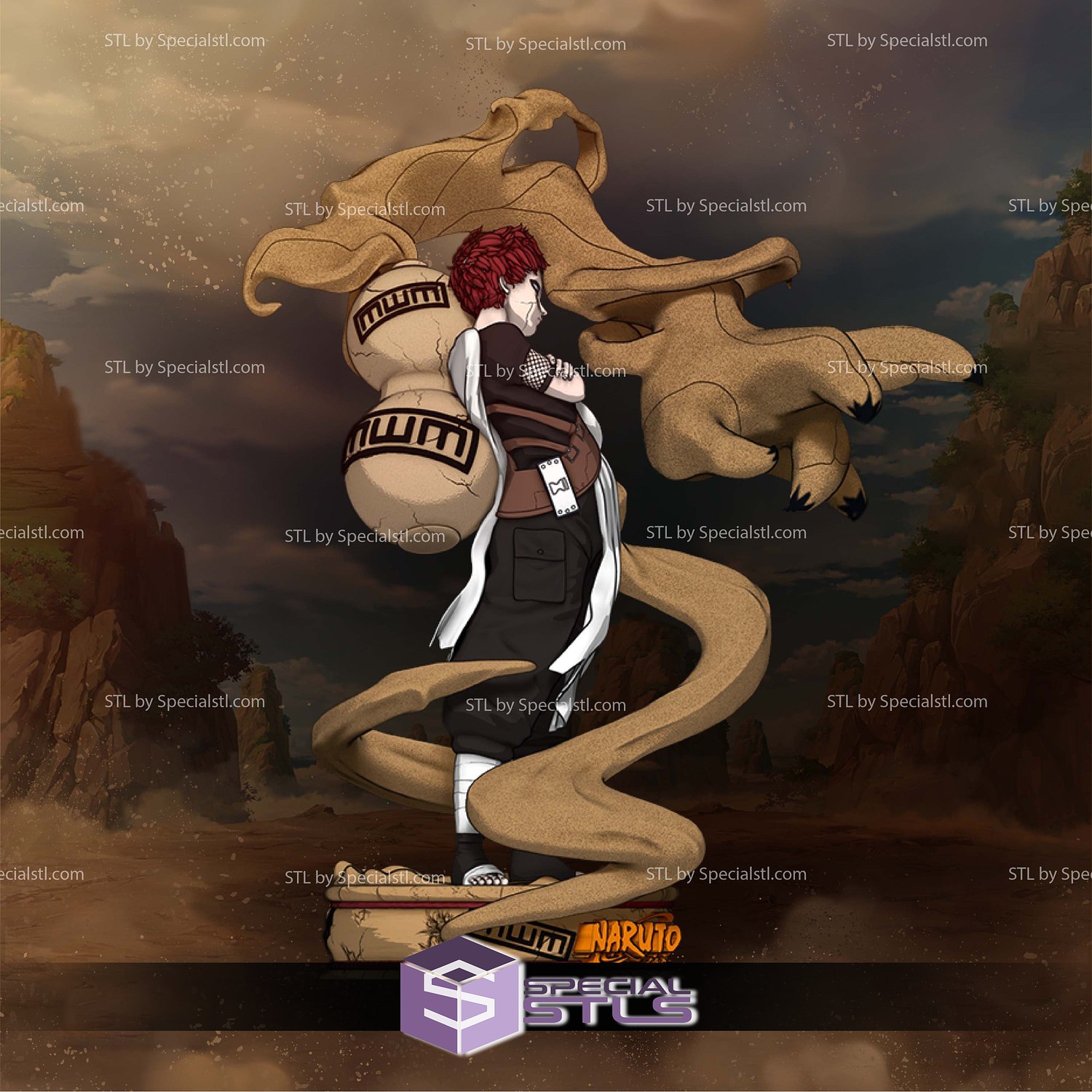 Gaara 1 10 Scale 3D Printer Files STL Model — view 3