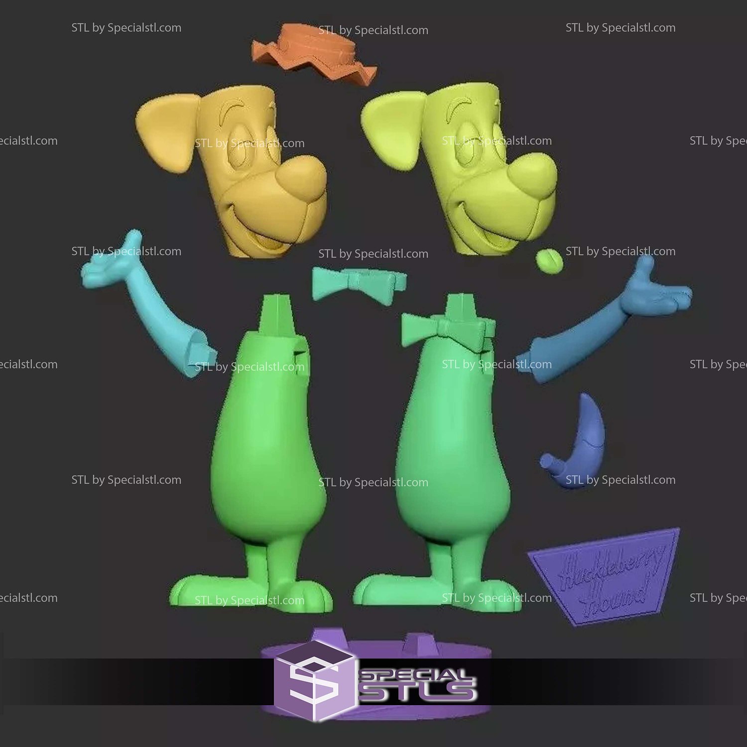 Huckleberry Hound 3D Printer Files STL Model — view 6