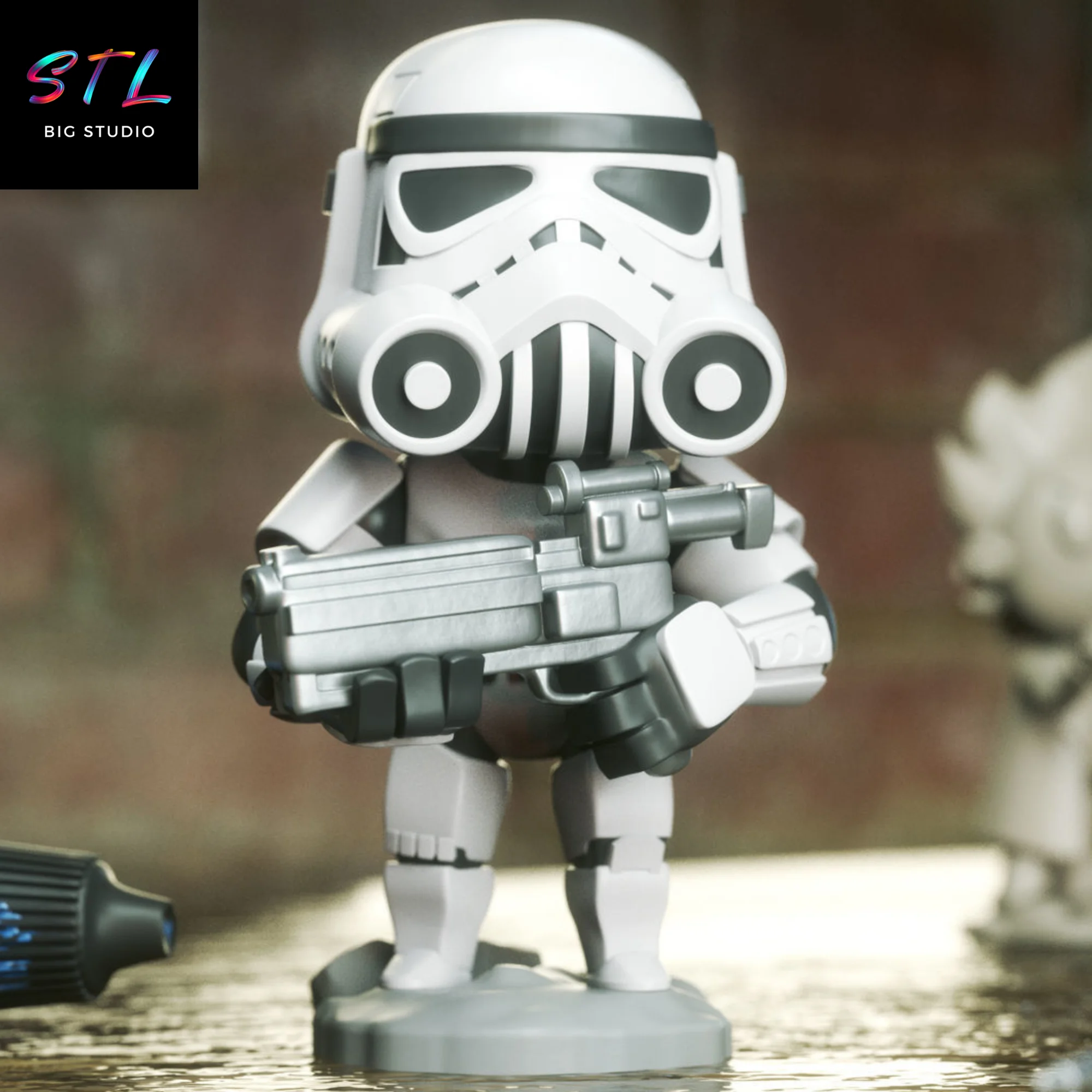 Green Power Ranger Chibi STL | 3D Printable Figure Model — view 3