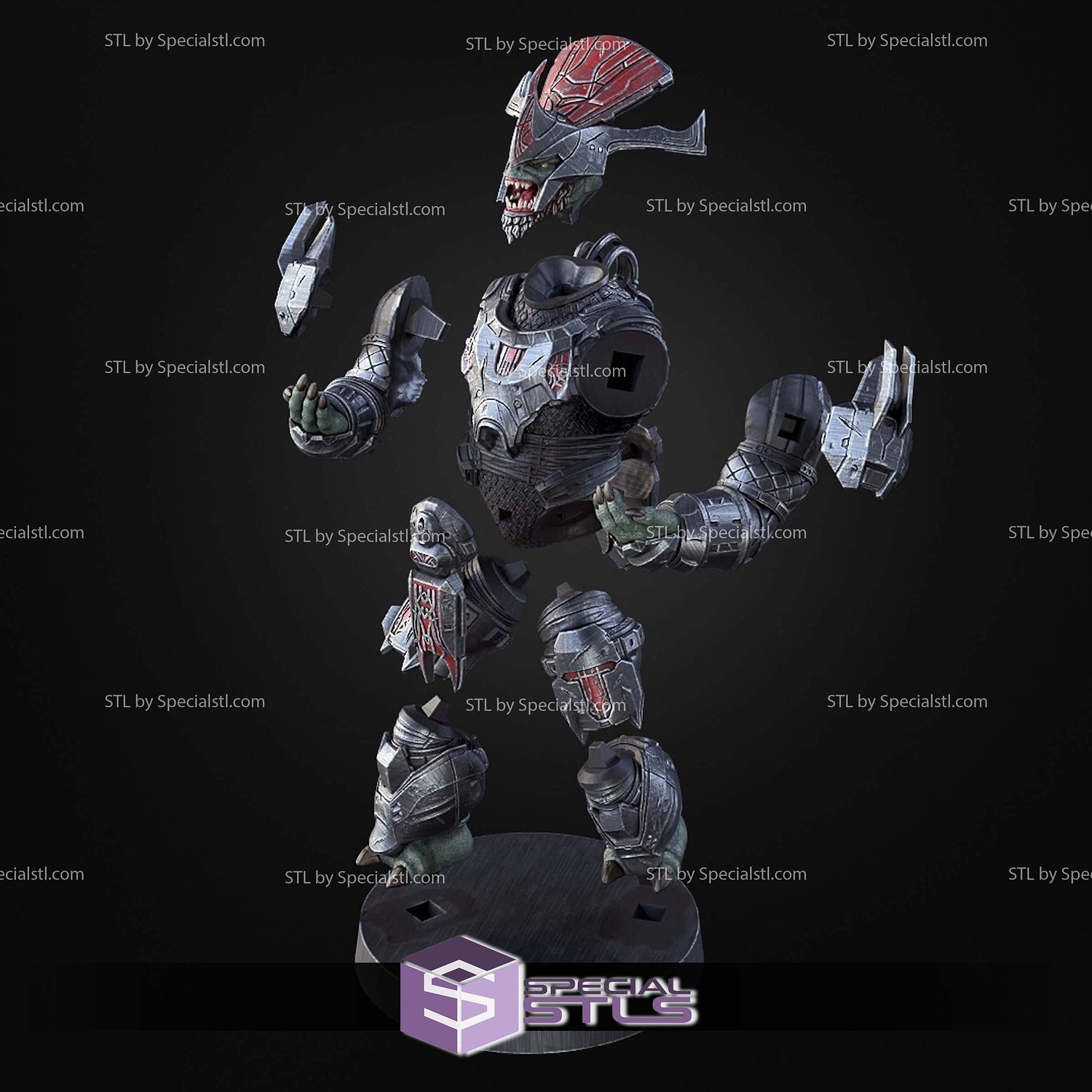 Brute Chieftain Controler Holder STL Files 3D Model — view 2