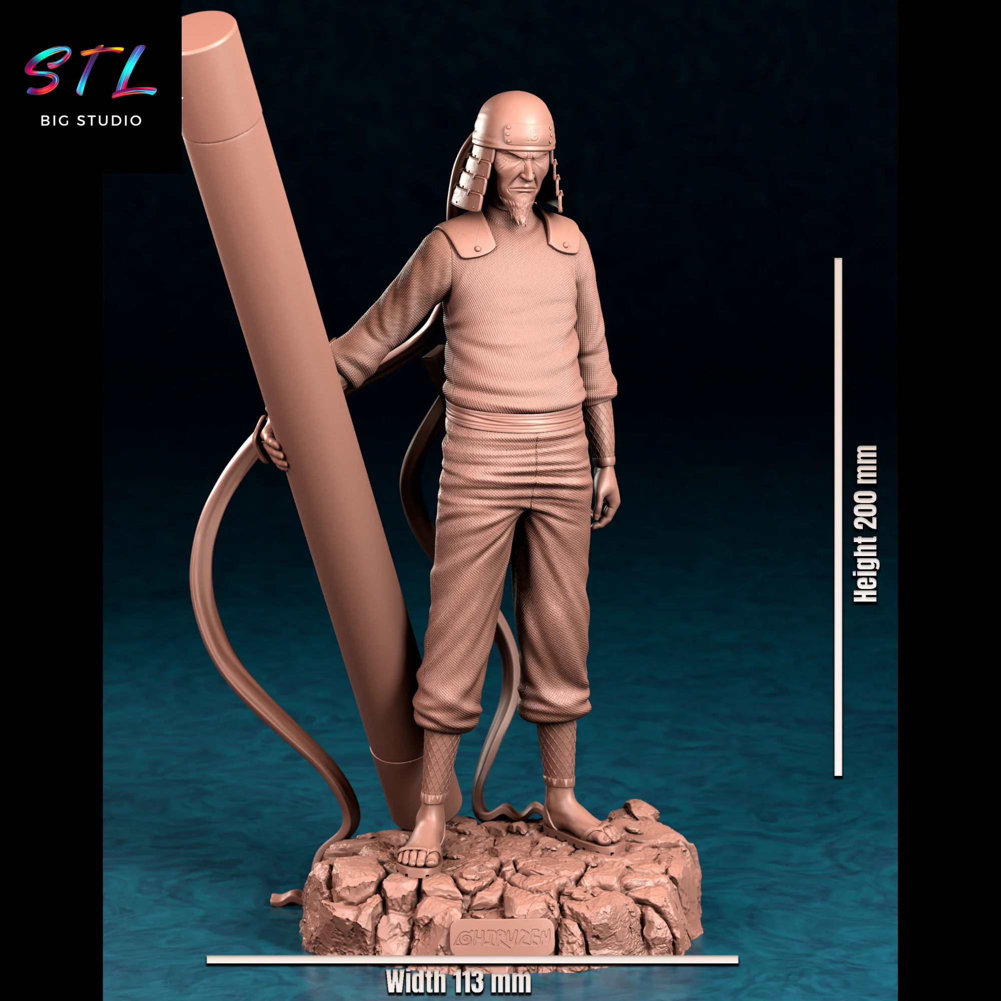 Hiruzen Sarutobi STL | Naruto | 3D Printing Figure Model — view 6
