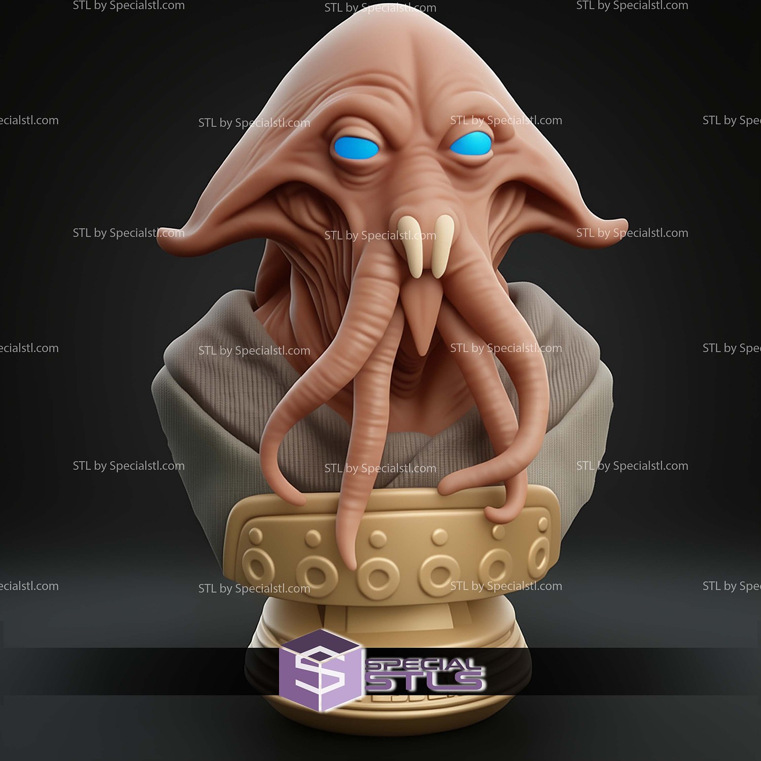 Basic STL Collection Tessek Bust 3D Model — view 2